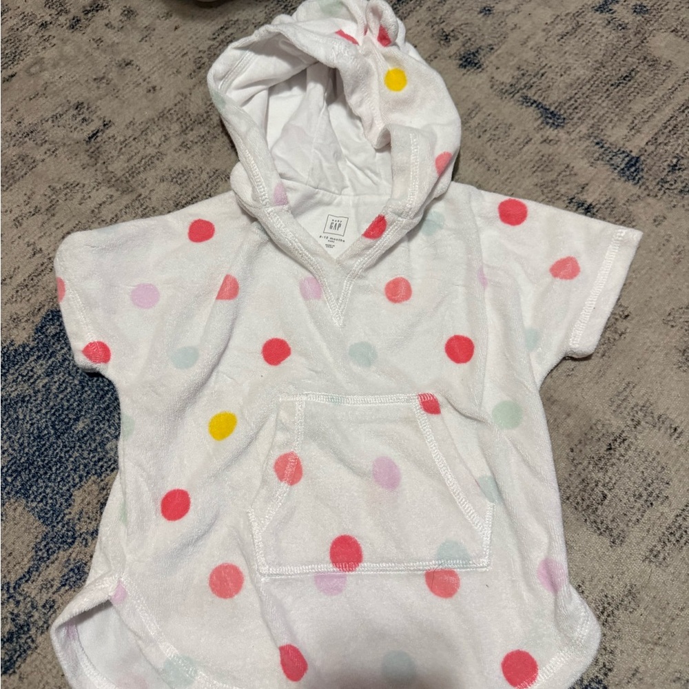 Polka Dot Hooded Baby Poncho